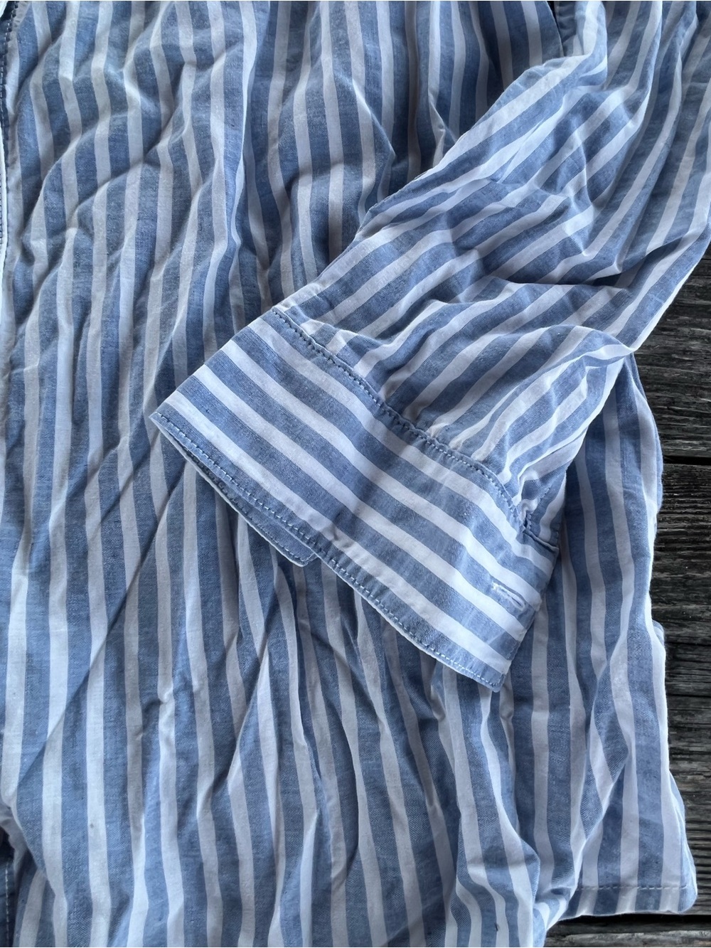Burberry BRIT Blue and White Striped Casual Button-Down Shirt, needs pressing M - Picture 2 of 7